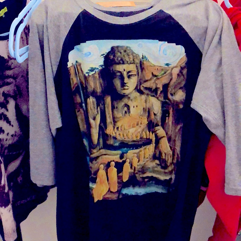Buddha “Into the Heart” baseball tee